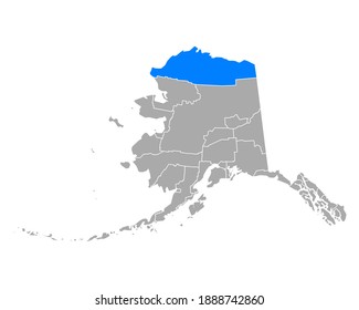 Map Of North Slope In Alaska On White