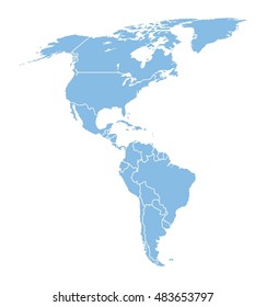 Map Of North And South America