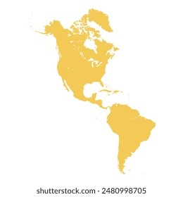 Map of North and South America, sign silhouette. World Map Globe. Vector Illustration isolated on white background. American continent.