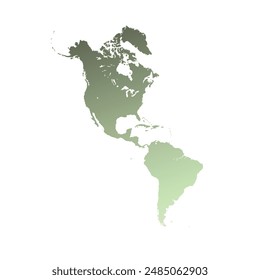 Map of North and South America, sign silhouette. World Map Globe. Vector Illustration isolated on white background. American continent.