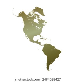 Map of North and South America, sign silhouette. World Map Globe. Vector Illustration isolated on white background. American continent.