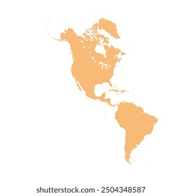 Map of North and South America, sign silhouette. World Map Globe. Vector Illustration isolated on white background. American continent.