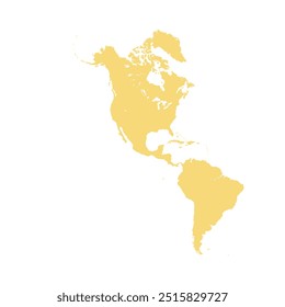 Mapa de América del Norte y del Sur, silueta de signos. Mapa mundial Globo. Ilustración vectorial aislada sobre fondo blanco. Continente americano.