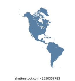 Mapa de América del Norte y del Sur, silueta de signos. Mapa mundial Globo. Ilustración vectorial aislada sobre fondo transparente. Continente americano.