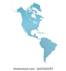 Map of North and South America, sign silhouette. World Map Globe. Vector Illustration isolated on transparent background. American continent.