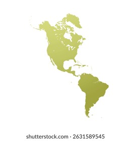 Map of North and South America, sign silhouette. World Map Globe. Vector Illustration isolated on transparent background. American continent.