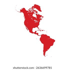 Map of North and South America, sign silhouette. World Map Globe. Vector Illustration isolated on transparent background. American continent.