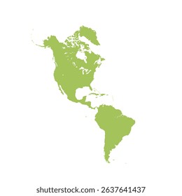 Map of North and South America, sign silhouette. World Map Globe. Vector Illustration isolated on transparent background. American continent.