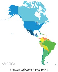 Mapa del norte y sur de América