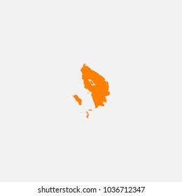 Map of North Sumatra - Indonesia Vector Illustration