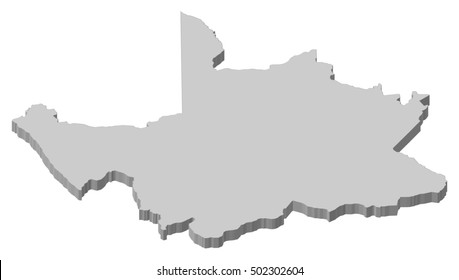 Map - Northern Cape (South Africa) - 3D-Illustration