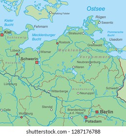 Map of Northern Germany (with german inscription)