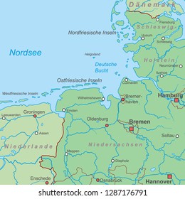 Map of Northern Germany (with german inscription)