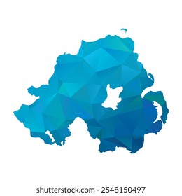 Map of Northern Ireland - Blue Polygonal Design For Your. Vector illustration eps 10.