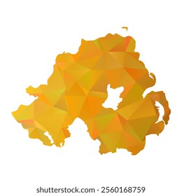 Map of Northern Ireland - Gold Polygonal Design For Your. Vector illustration eps 10.