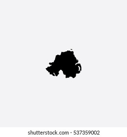 Map of Northern Ireland Vector Illustration Silhouette Design