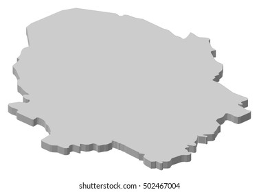 Map - Northern Savonia (Finland) - 3D-Illustration