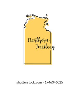 Map of Northern Territory - Australia vector design template. Editable Stroke