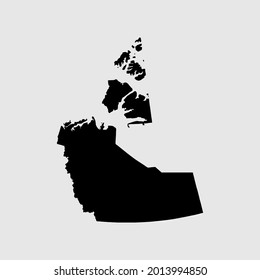 Map Northwest Territories Canada Outline Silhouette Stock Vector 