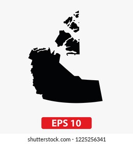 Map of the Northwest Territories, Canada. Vector