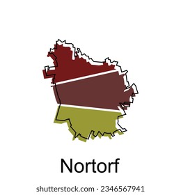 Map of Nortorf geometric colorful illustration design template, Germany country map on white background vector