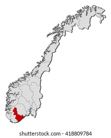 Map - Norway, Aust-Agder