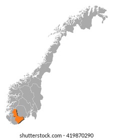 Map - Norway, Aust-Agder