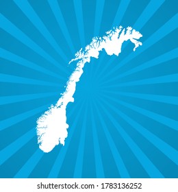 Map of Norway blue comic pop art vector.