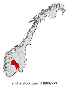 Map - Norway, Buskerud