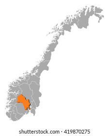 Map - Norway, Buskerud