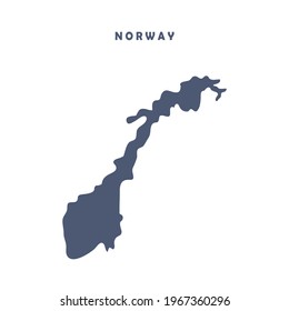 Map of Norway Flat Design Icon Vector
