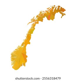 Map of Norway - Gold Polygonal Design For Your. Vector illustration eps 10.