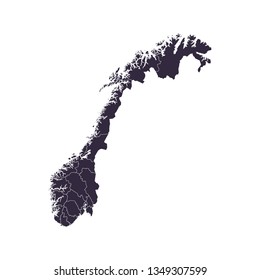 Map of Norway - High detailed on white background. Abstract design vector illustration eps 10.