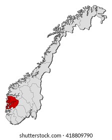 Map - Norway, Hordaland