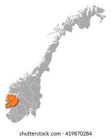 Map - Norway, Hordaland