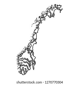 Map of Norway icon black color