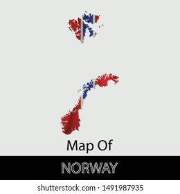 Map of Norway, isolated on gray background. Vector illustration