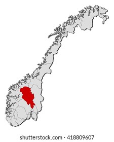 Map - Norway, Oppland