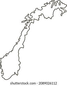 Map of Norway. Outline map vector illustration.