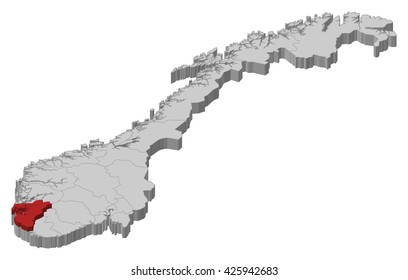 Map - Norway, Rogaland