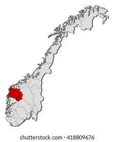 Map - Norway, Sogn og Fjordane