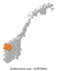 Map - Norway, Sogn og Fjordane