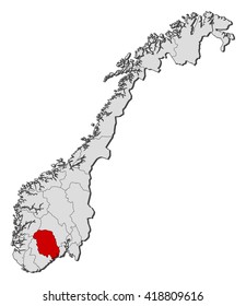 Map - Norway, Telemark