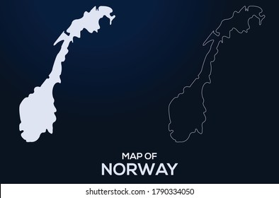 Map of Norway vector silhouette isolated file.Abstract design, High detailed silhouette illustration. Full Editable Norway map vector eps file