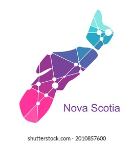 Map of Nova Scotia. Concept of travel and geography of Canada.