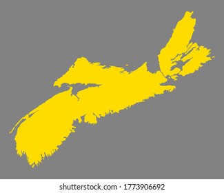 Map of Nova scotia on gray
