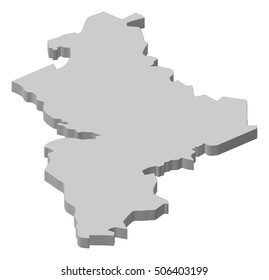 Map - Nuevo Leon (Mexico) - 3D-Illustration