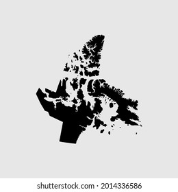 Map of Nunavut - Canada outline silhouette vector illustration
