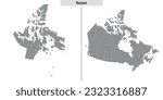 map of Nunavut province of Canada and location on Canadian map