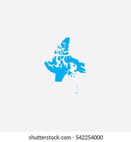 Map of Nunavut Vector Illustration

